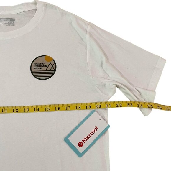 Marmot Mountain Works T-Shirt Men’s Size Medium White Cotton New - Picture 3 of 5